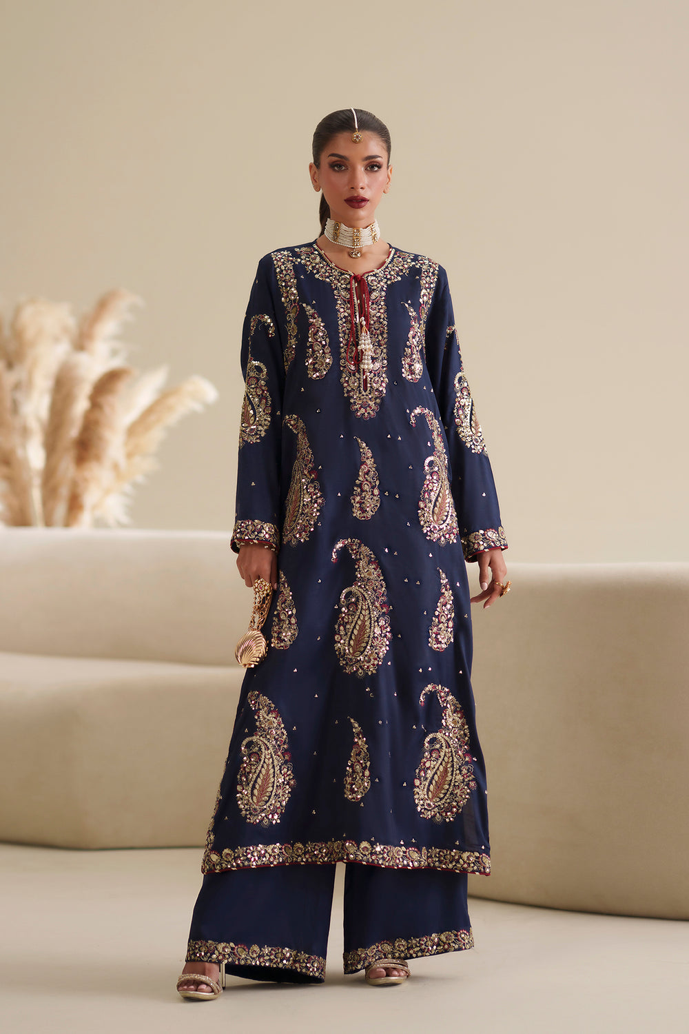 blue indian dress Ethnic Pakistani wedding bridal mehndi nikkah suit XS / 5.7 ft navy blue wedding shoes Odessa Colorful Blue Wedding Comes Under Customized Stitching Color:Leopard/print