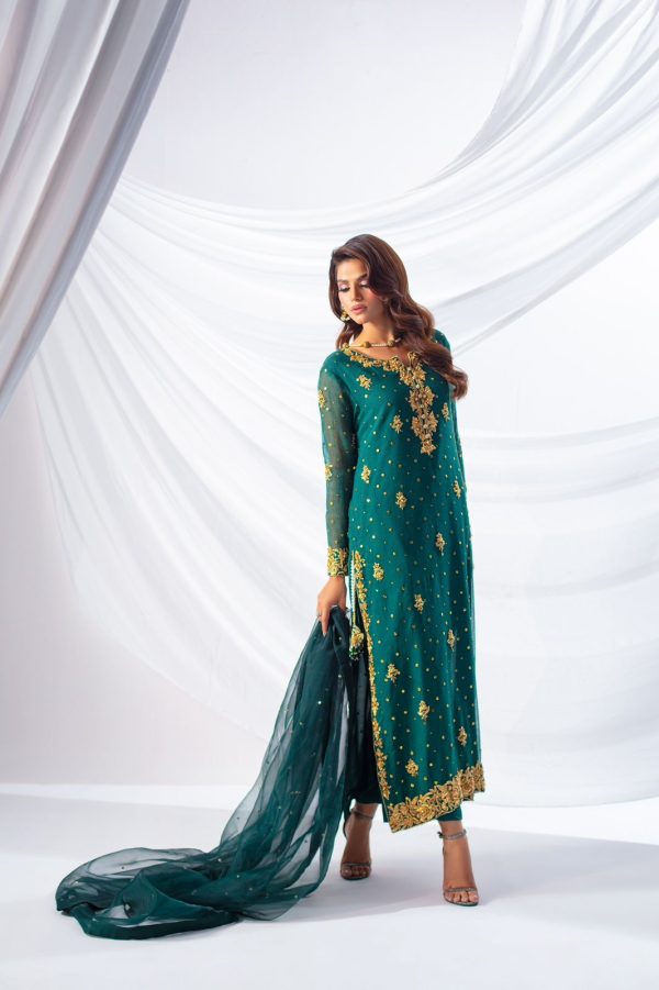 Green kamdani Pakistani Designer Dresses Green kamdani Pakistani Designer Dresses