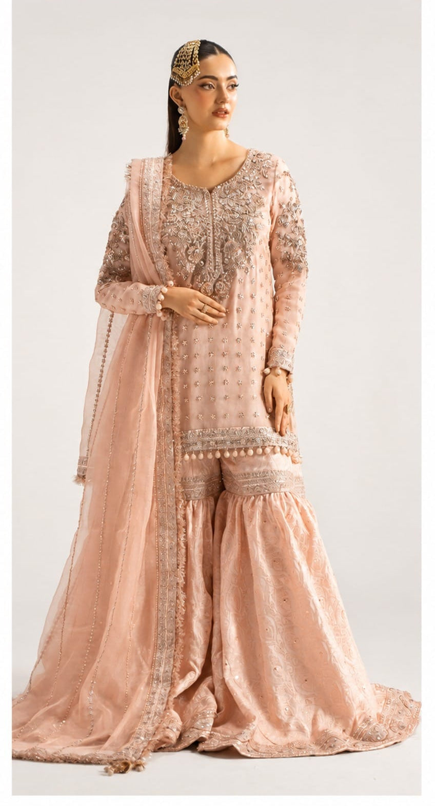 Maria b Bridal pink pakistani indian mehndi nikkah walima dress – Pakistani Designer Dresses