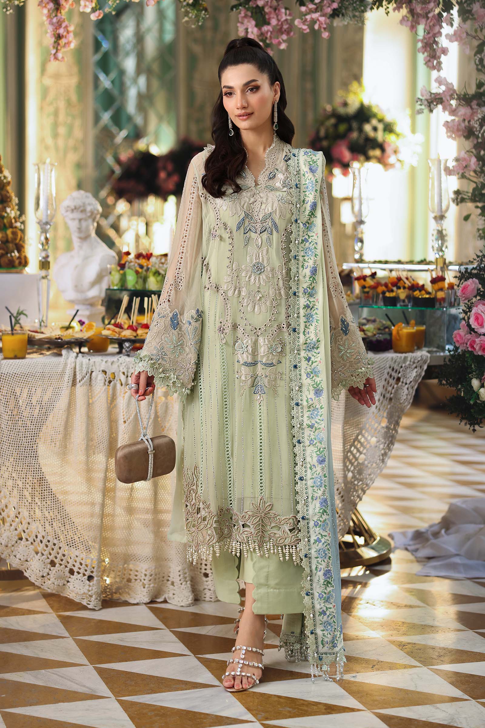 Luxury Green Chiffon Pakistani Suit