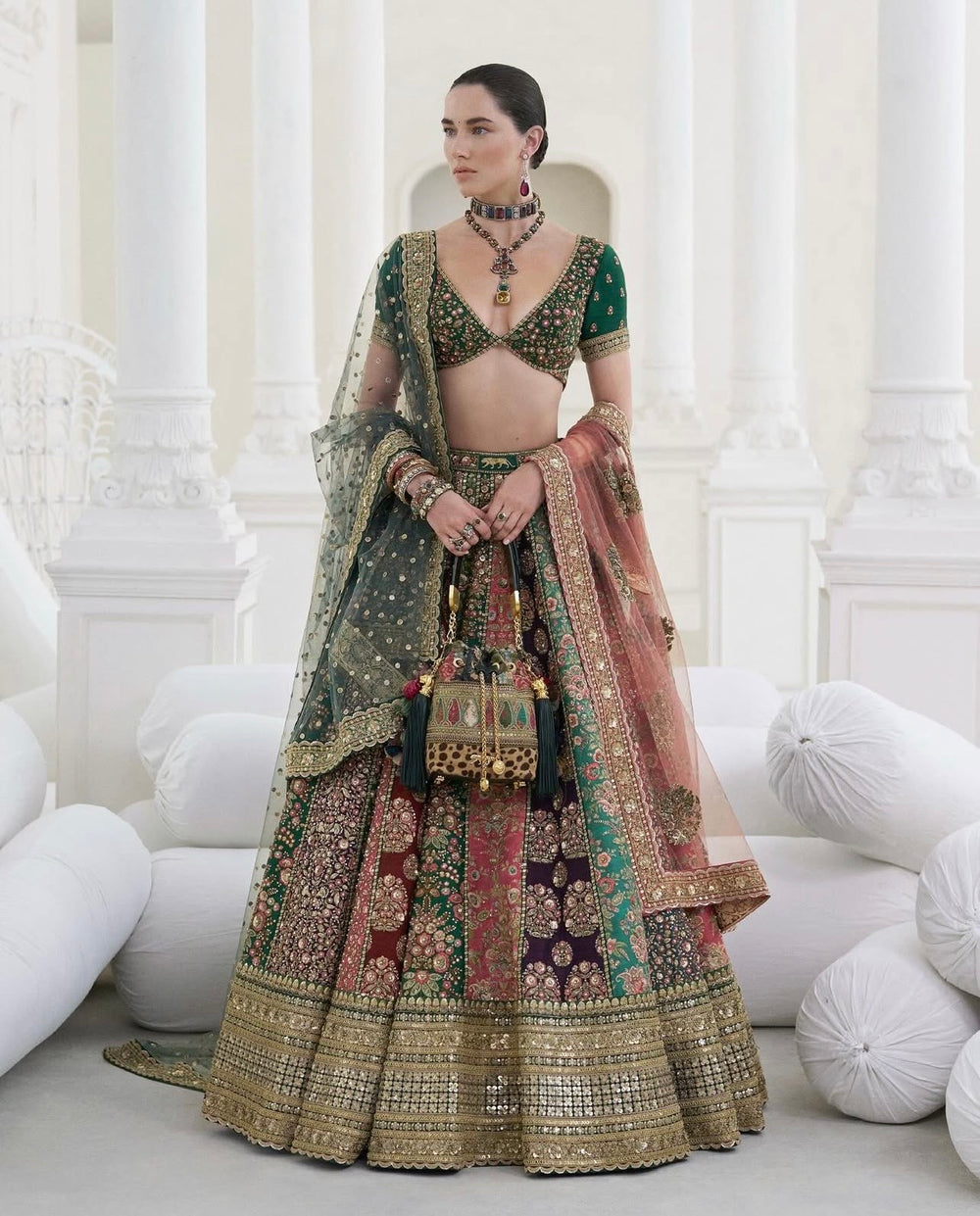 sabyasachi designer dresses online Green Color Floor Length Gown inspired from Sabyasachi Collection Panache Haute Couture