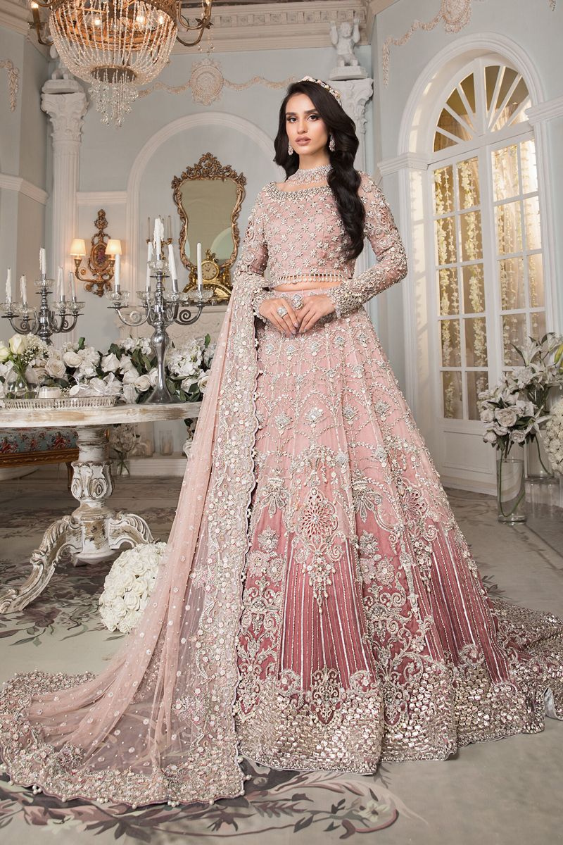 bridal dress pink Pink Lace Wedding Dress, Fairytale Blush Dusty Pink Gown Princess Style