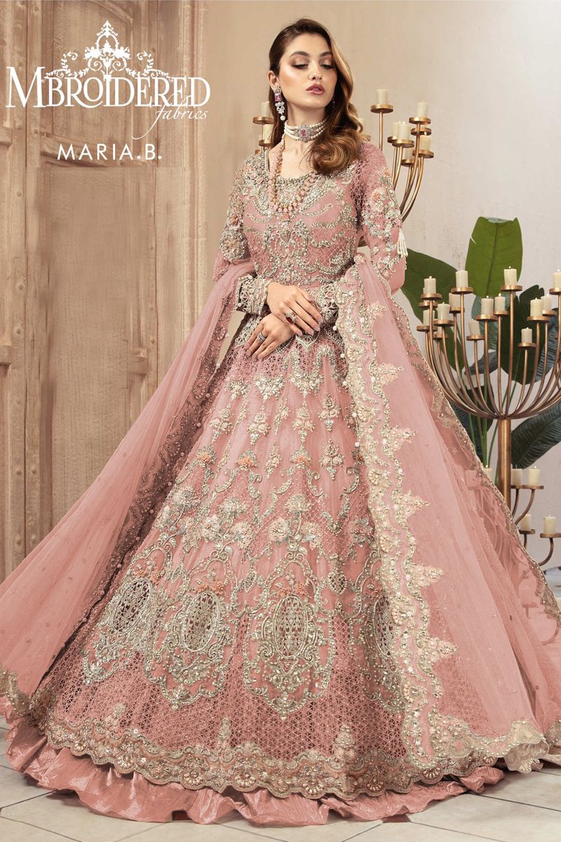 pakistani pink dresses Pakistani Pink Bridal Dress Handmade Pearls
