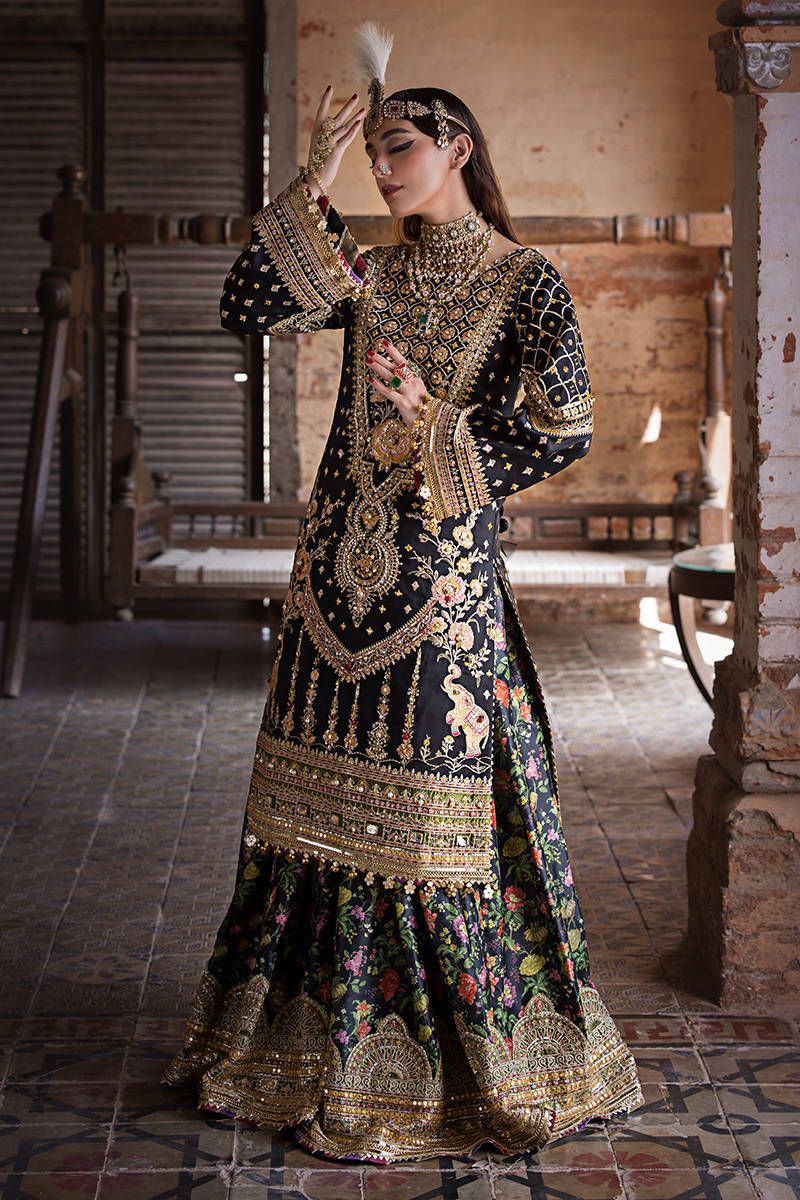 pakistani designer dresses in black Dress Designs Black Velvet Dress Outfit Pakistani Wedding Dresses Black Velvet Pakistani Dress Pakistani Black