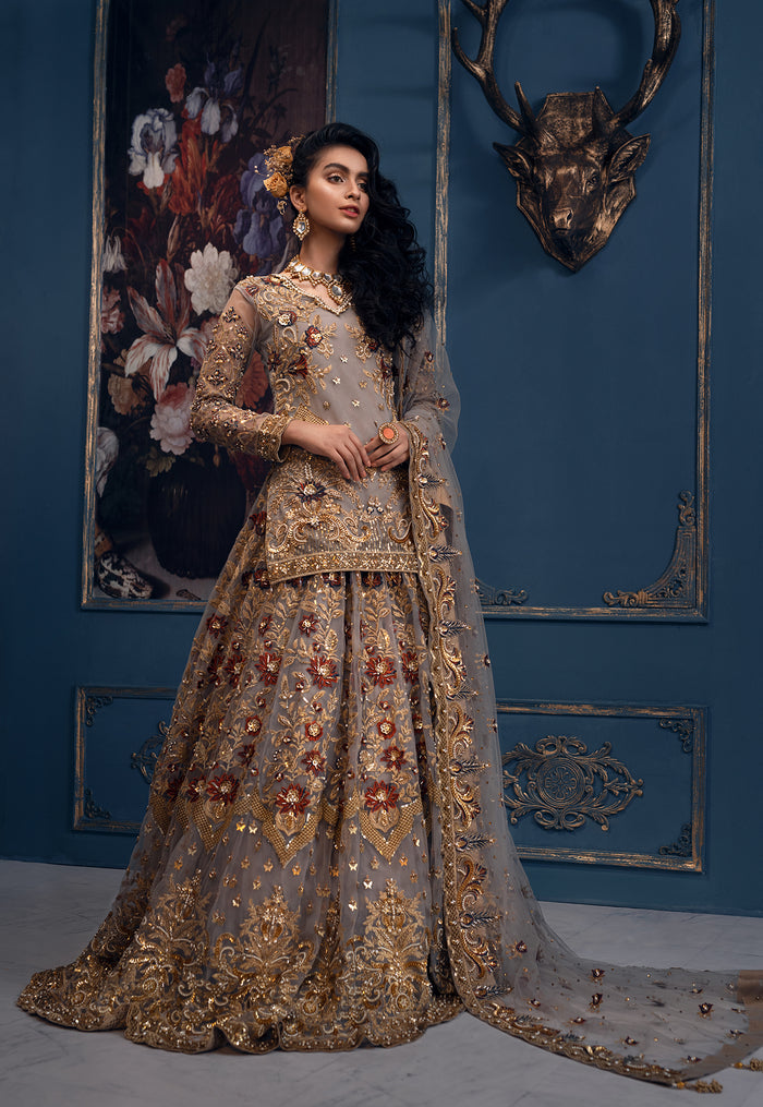 Queen bee Pakistani indian wedding bridal dresses usa uk mehndi nikkah outfits XXL / 5.6 ft