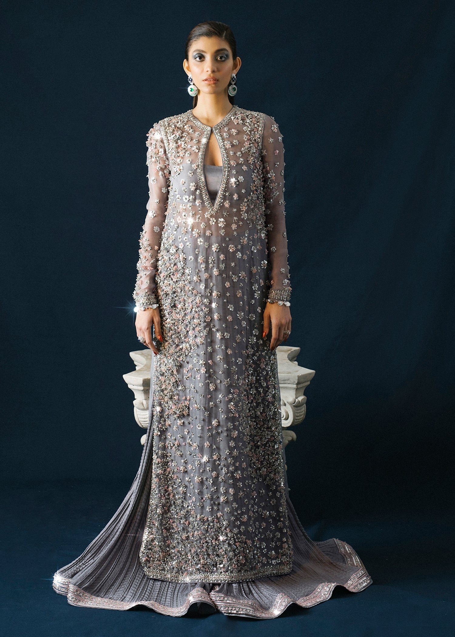 grey pakistani bridal dresses Silver Grey Lehenga Silver Bridal Dresses Pakistani Grey Silver Bridal Lehenga Maxi Pakistani Wedding Dress CUSTOM SIZE
