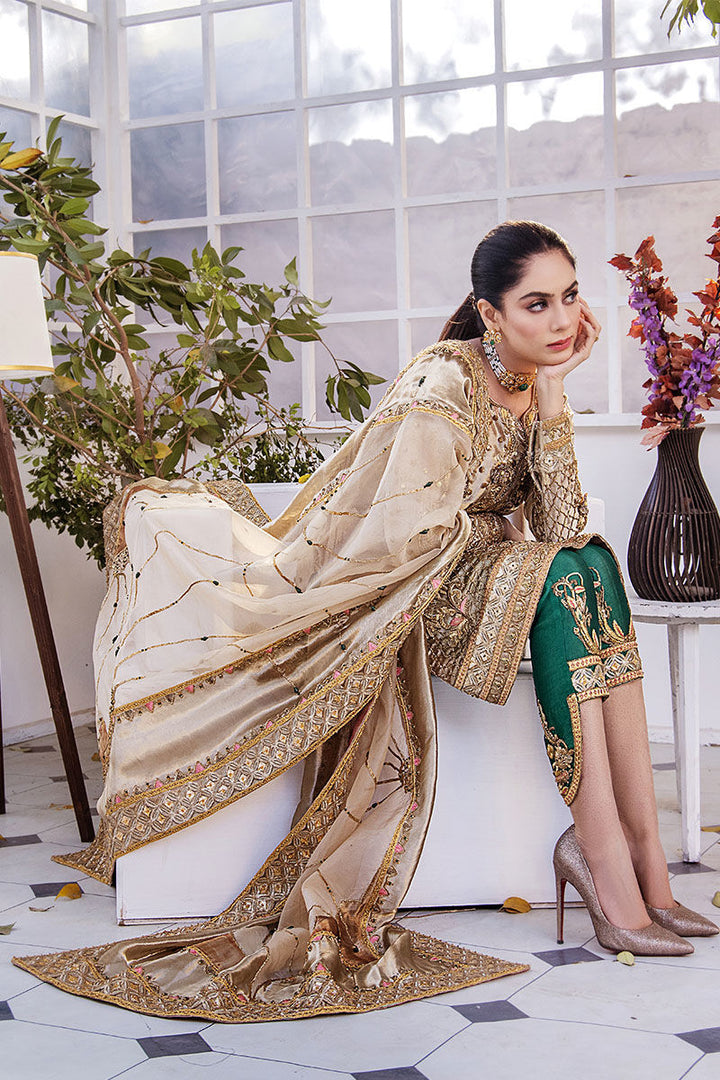golden silk dress pakistani Rust Color Silk Dress main image 0