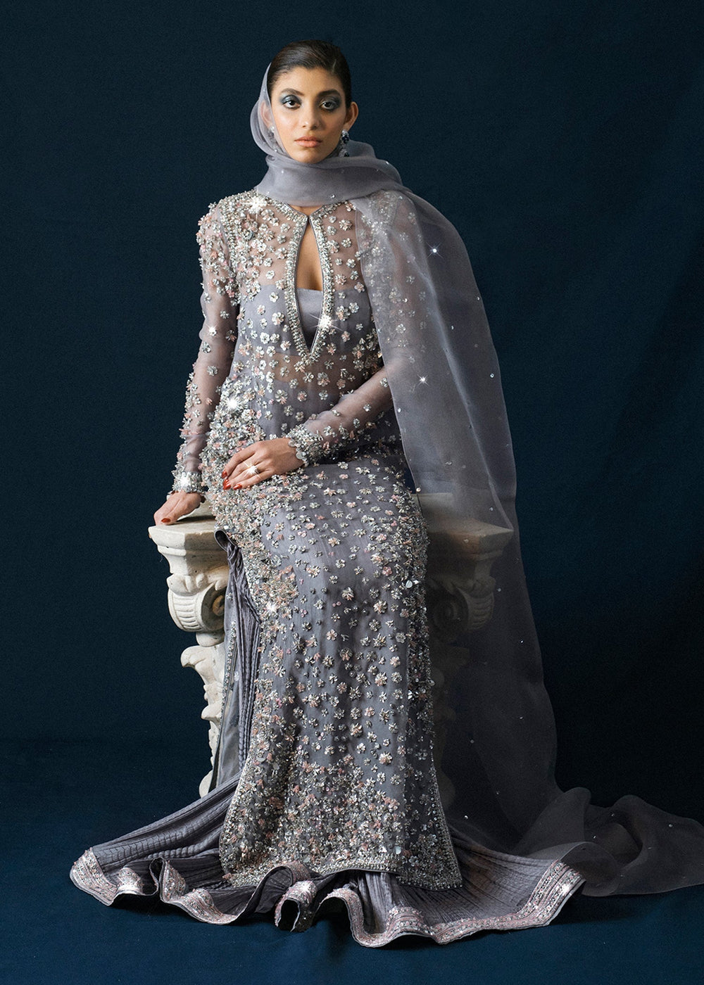 grey nikkah dress surmai Pakistani indian wedding bridal dresses mehndi outfits usa uk – Pakistani Designer Dresses grey silver bridal dresses pakistani