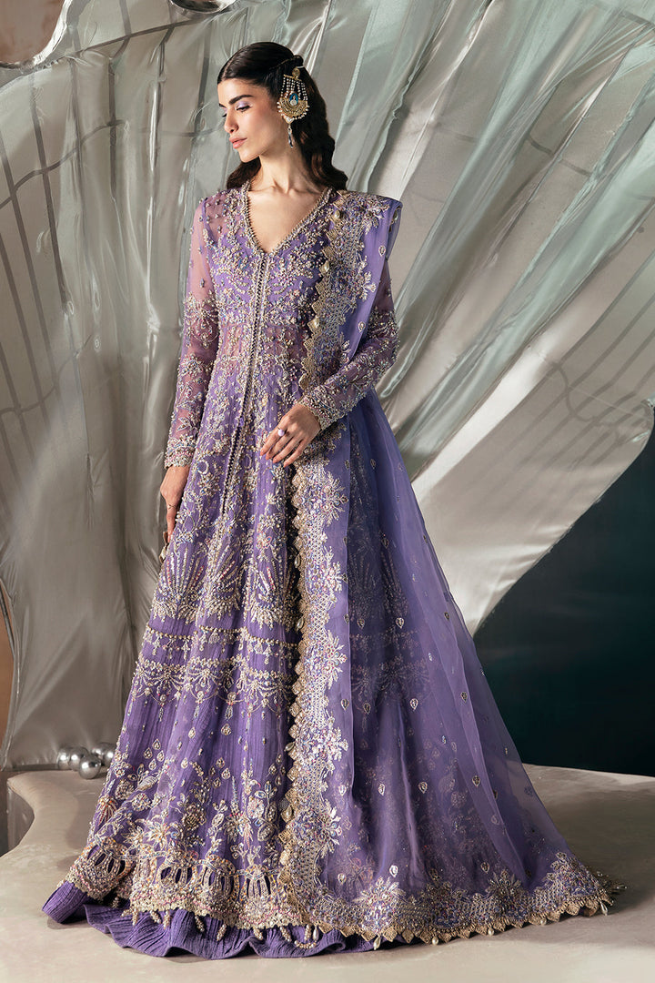 pakistani wedding dresses in purple colour Amethyst Purple Sharara: Embroidered Pakistani Wedding Dress