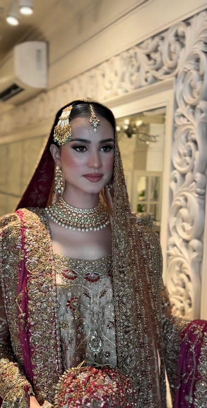 champagne pakistani dress Champagne Pakistani Wedding Dress