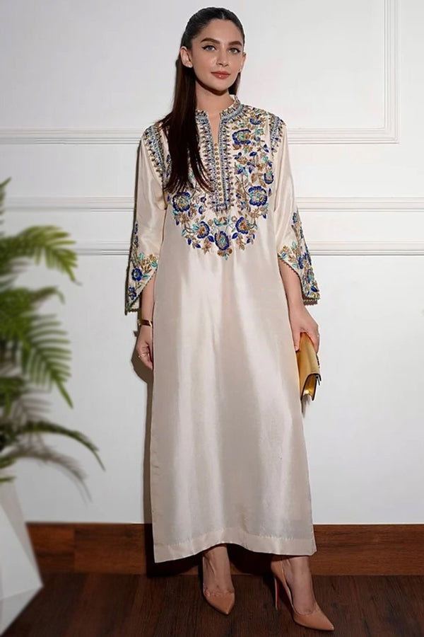 Alizay Saad - Ivory pakistani indian wedding bridal dress, mehndi nikkah oufits guest suits
