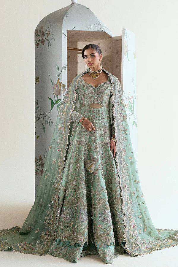 Ashal suffuse bridal wedding gown dress embroidered net pakistani dress