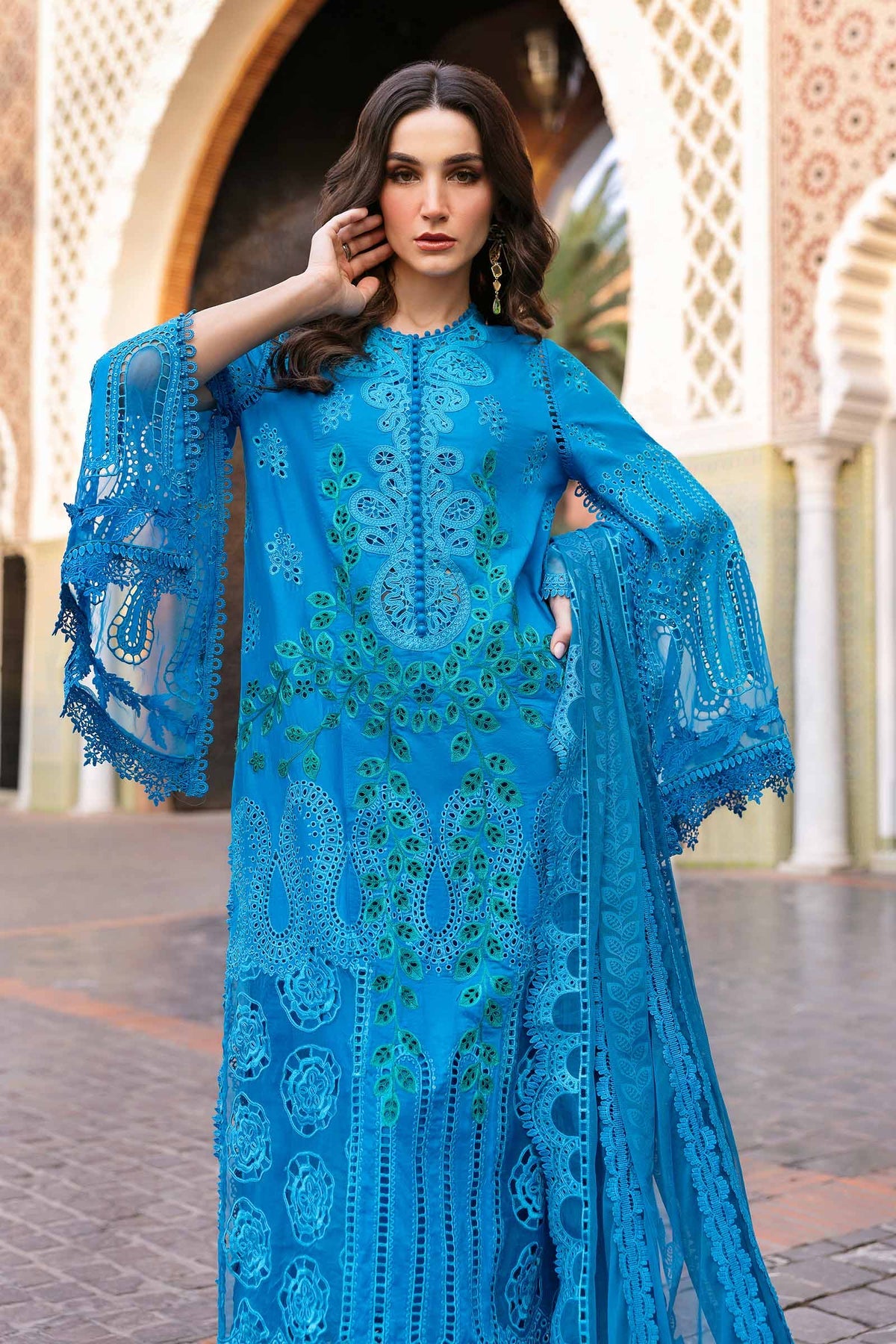 3 Piece Unstitched Embroidered Lawn Suit | D-2503-B – Pakistani