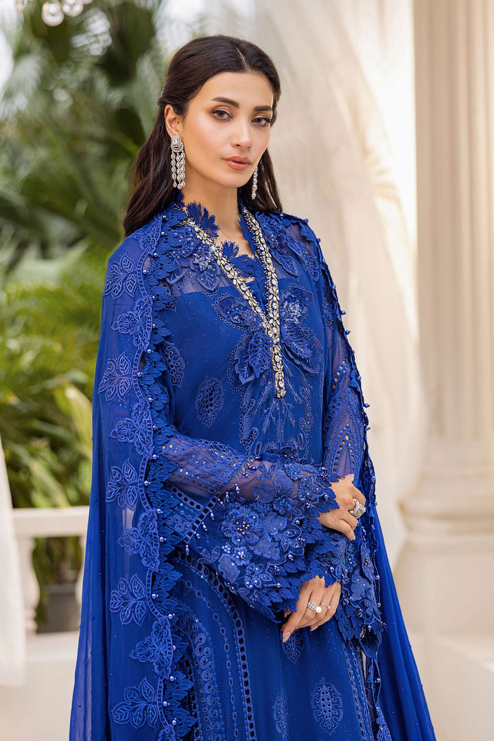 blue chiffon dress pakistani Afrozeh Liana Pakistani Luxury Chiffon Dress