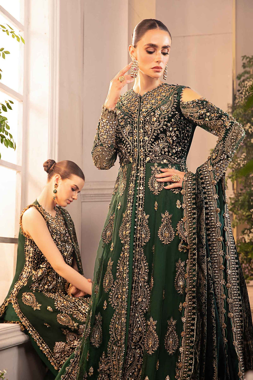 emerald green pakistani wedding dress maria b bd-2904 indian bridal dresses usa uk mehndi nikkah outfits – Pakistani Designer Dresses Option:1X Off Shoulder Sky Blue SMALL - XL NEW ARRIVALS Indian wedding such as a Reception