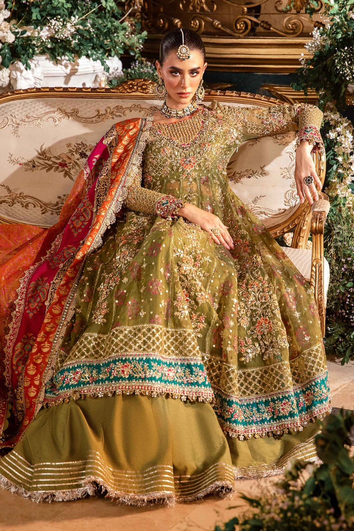 olive green bridal dresses pakistani Palmira Olive Green Bridal Lehenga Zuria Dor