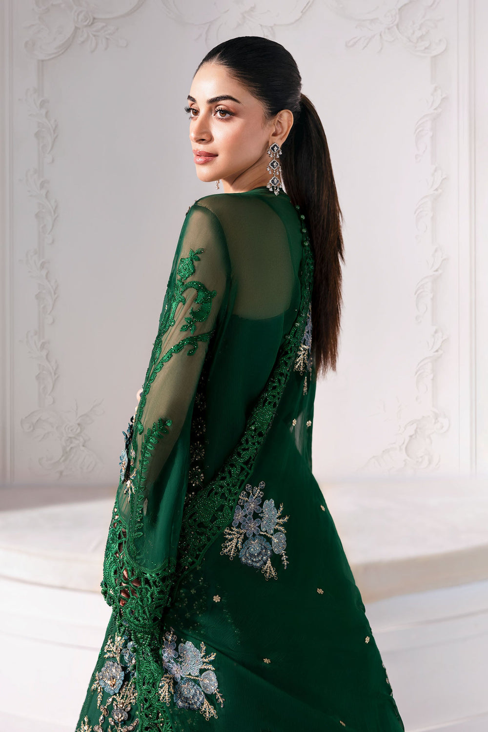 emerald green dress pakistani BD-3008-Emerald – Designer Dresses waqasshahofficial