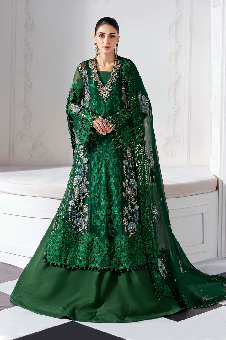 emerald green bridal dresses pakistani Emerald Green Pakistani Wedding Dress: Heavy Embroidered Designer Maxi