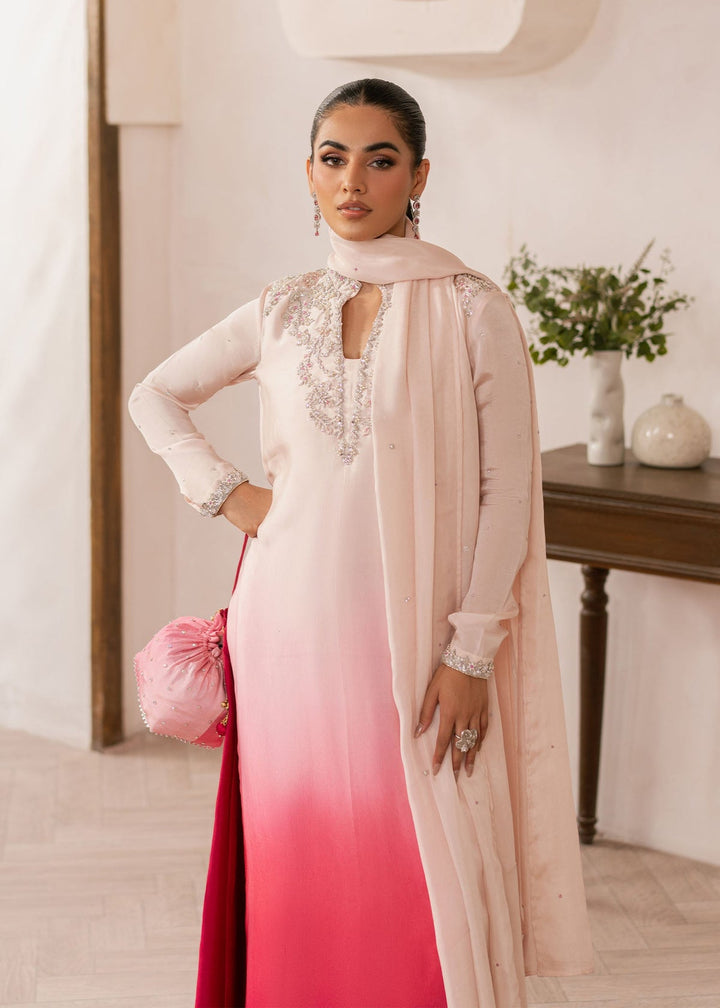 coral designer dresses Coral Gown with Embellished Long Sleeves 0 / Tall