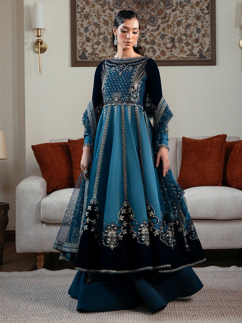 Celestine Blue – Pakistani Designer Dresses