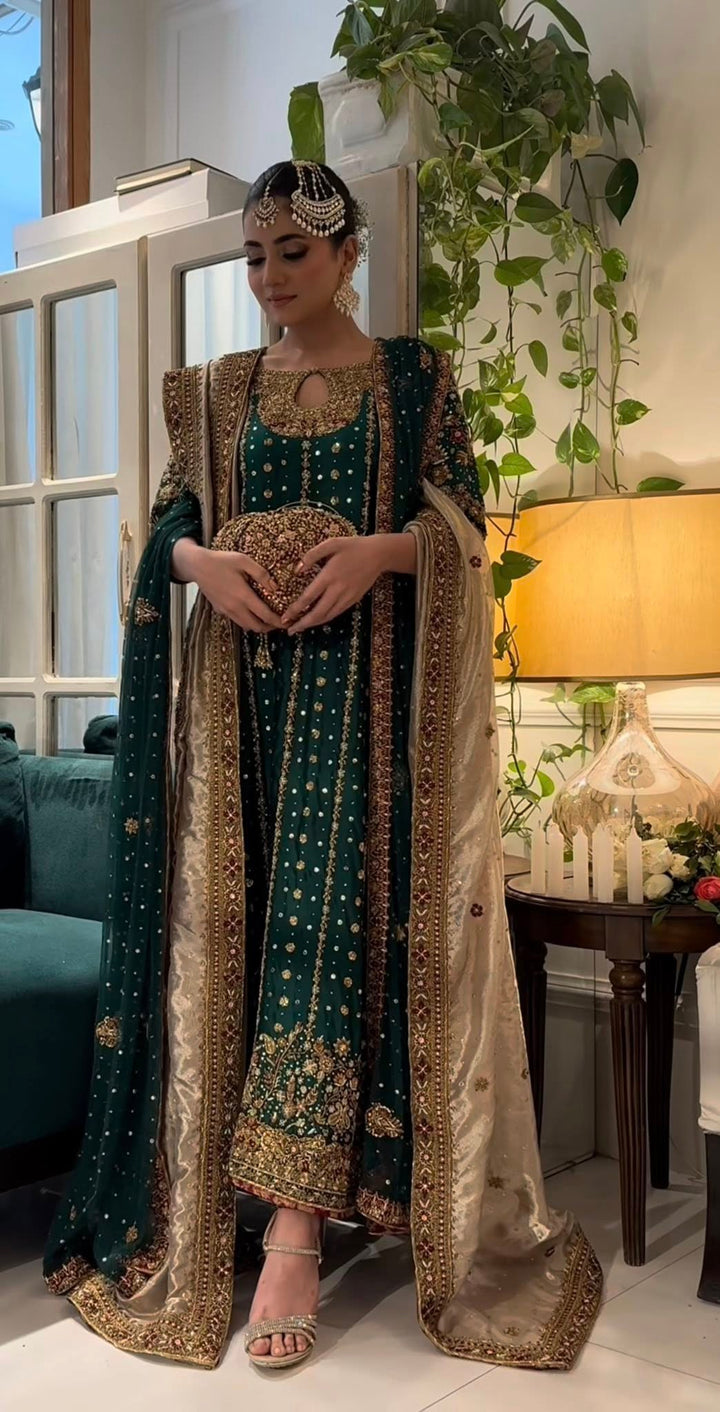 Haris Shakeel - mehru pakistani indian wedding bridal dress, mehndi nikkah oufits guest suits