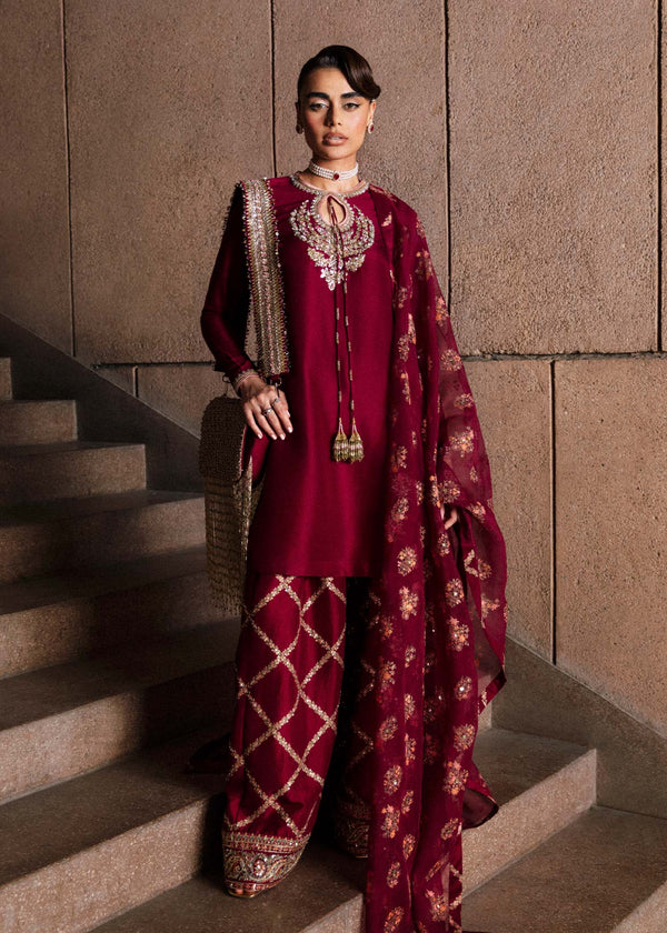 Merlot burgundy farshi salwar hussain rehar