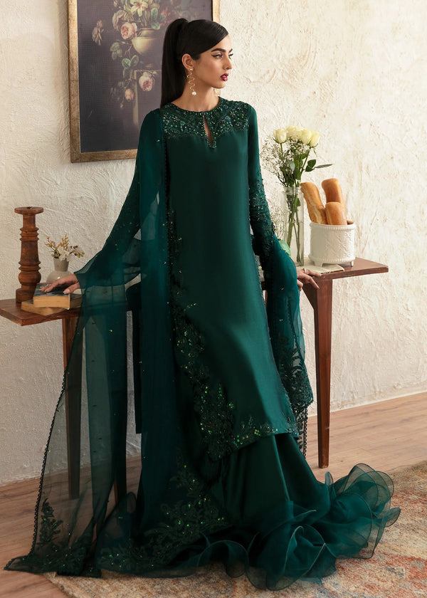 Neva Bottle Green pakistani party wear indian wedding dress sikh hindu muslim clothes salwar kameez designer wear luxury collection eid dress