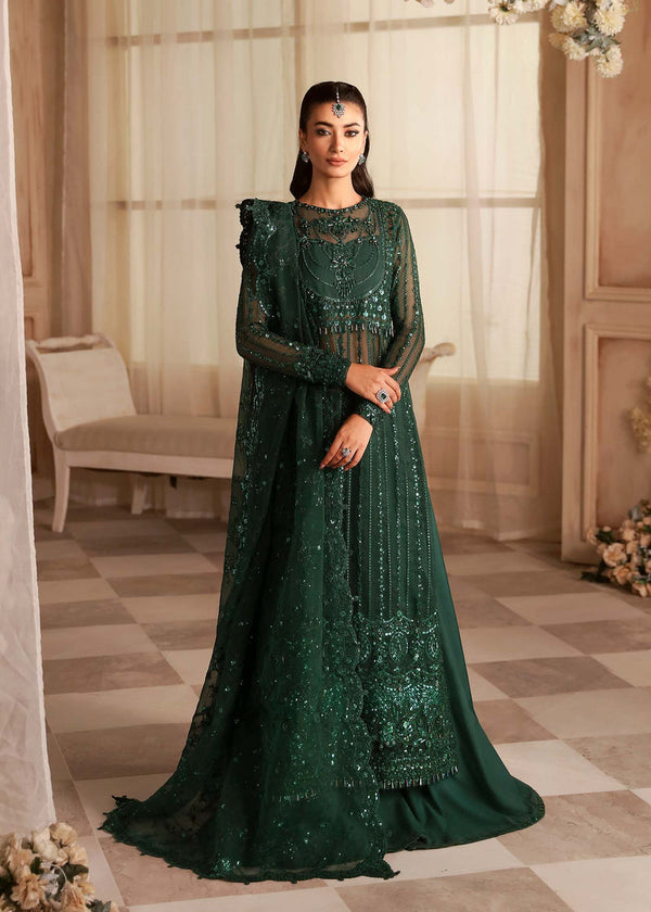green maxi dress pakistani Royal Maxi Dress Pakistani in Bottle Green Shade Online CUSTOM SIZES