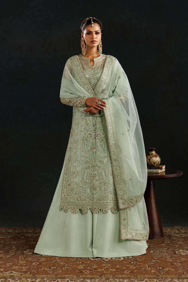 nails to go with a dark green dress Gul-e-Khaas – Dark Green Bridal Lehenga for Nikkah & Wedding Reception main image 1