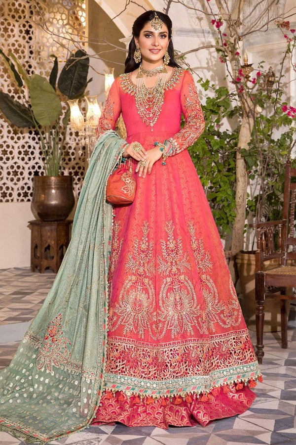 Salmon Pink and Feroza (BD-2402)