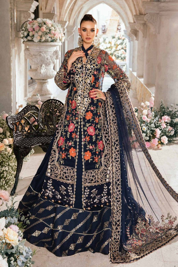 EMBROIDERED SUIT BD-2808 Navy Blue