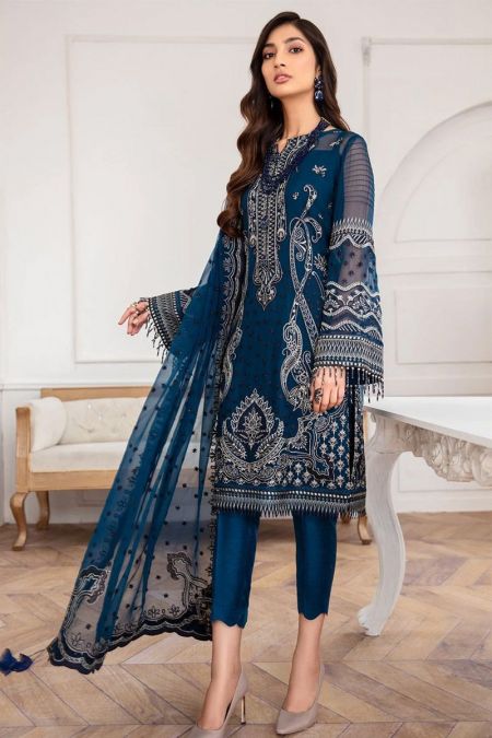 Jazmin custom stitch Salwar Kameez style Wedding Dress Chiffon Collection