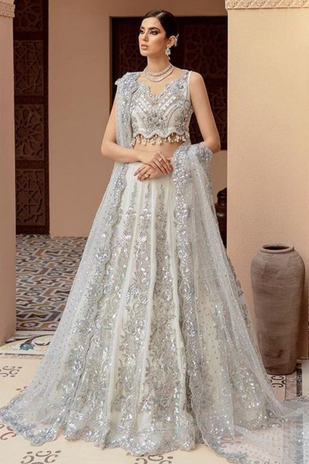 Imrozia custom stitched maxi frock lehenga choli style Wedding Dress  IB-12 Nora Bianca