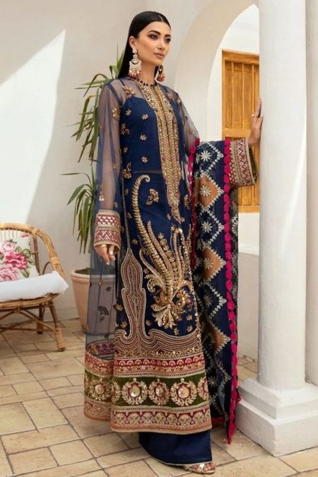 Maryam Hussain Wedding Collection Embroidered Net Neelum