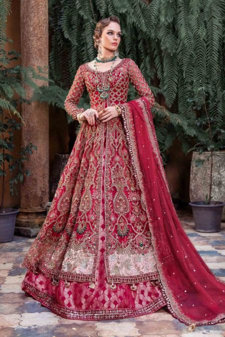 Maria B Bridal Dress Couture Red MC-802