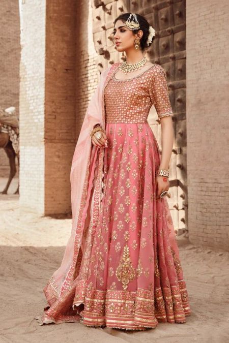 Maria B Couture Pink MC-701 Pakistani wedding dress indian dresses salwar kameez embroidered chiffon eid style suit womens clothes custom stitch latest collection