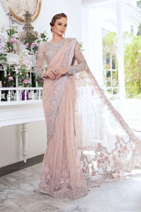Maria B Couture Queen Pink MC-809 Pakistani wedding dress indian dresses salwar kameez embroidered chiffon eid style suit womens clothes custom stitch latest collection