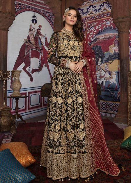 Akbar Aslam MAJESTIC MIDNIGHT SKU U-1101 Pakistani Dresses Wedding Mehndi Clothes Angrakha Style blue Indian embroidery dress Eid Party Suit Salwar Kameez Guest stitch Outfit Nikkah