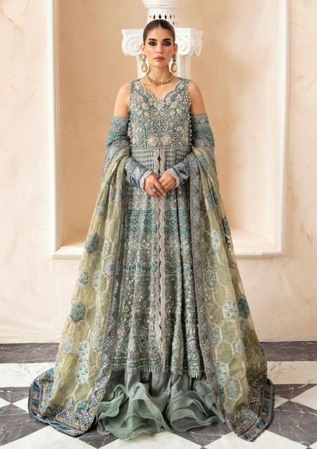 ELAF ECH 09 NYRA Pakistani Dresses Wedding Mehndi Clothes Angrakha Style blue Indian embroidery dress Eid Party Suit Salwar Kameez Guest stitch Outfit Nikkah
