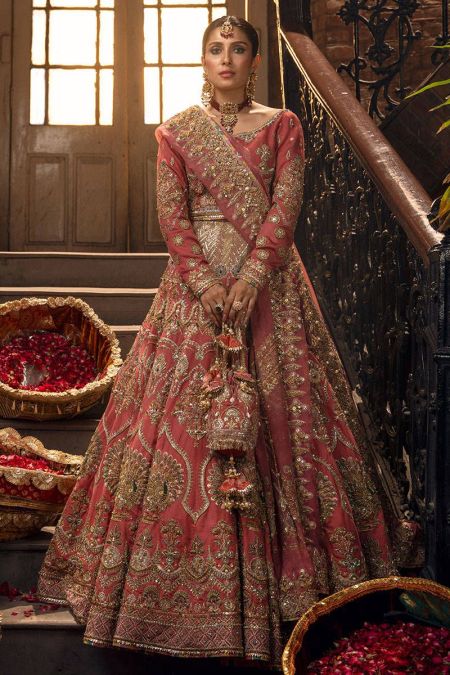 Pink bridal lehenga choli pakistani wedding dress
