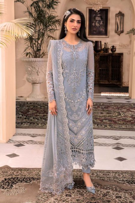 Latest wedding dress guest suit pakistani salwar kameez ice blue
