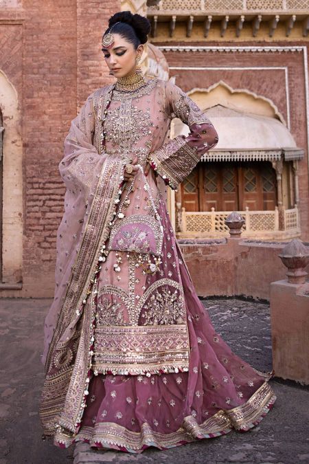 Latest Pakistani wedding Dress sharara Style eid guest outfit Aarzoo