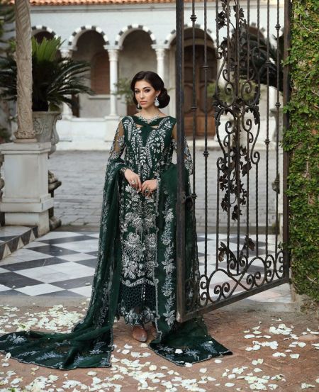 embalished Pakistani Dress for Wedding salwar kameez trouser style Emeraude