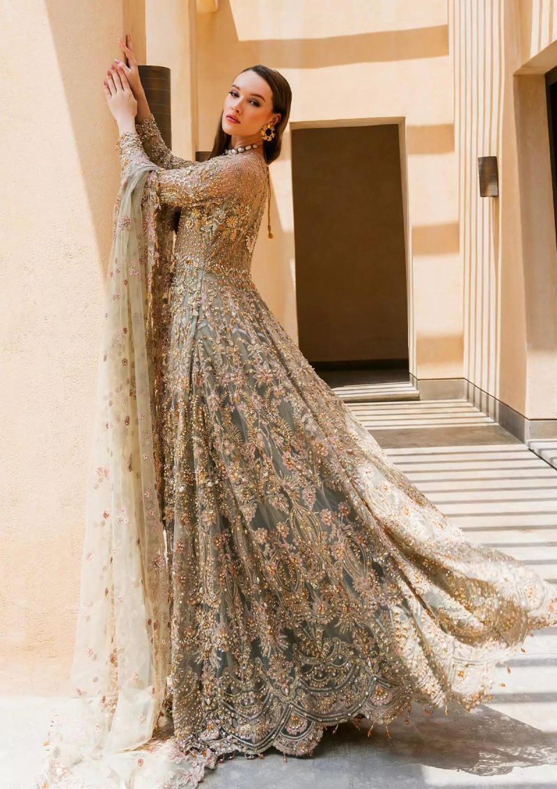 FAIZA SAQLAIN Hana PAKISTANI DESIGNER DRESSES Pakistani Dresses Wedding  Mehndi Clothes Angrakha Style blue Indian embroidery dress Eid Party Suit  Salwar Kameez Guest stitch Outfit Nikkah